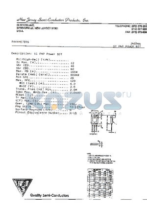 2N5986 datasheet - SI PNP POWER BJT