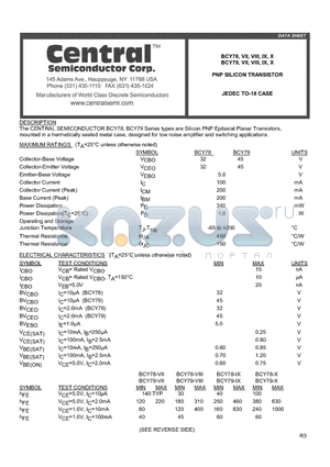 BCY78-X datasheet - PNP SILICON TRANSISTOR