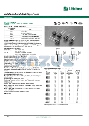 0663.063 datasheet - Axial Lead and Cartridge Fuses - Subminiature