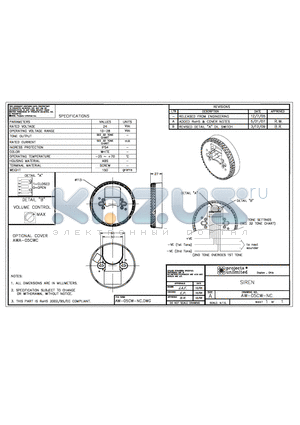 AW-05CW-NC datasheet - SIREN