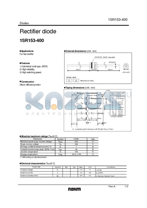 1SR153-400 datasheet - Rectifier diode