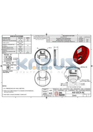 AW-05CR-NC datasheet - Siren