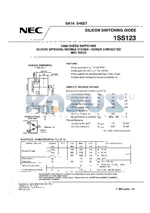 1SS123 datasheet - SILICON SWITCHING DIODE