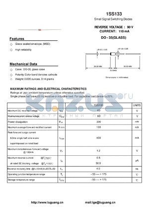 1SS133 datasheet - Small Signal Switching Diodes
