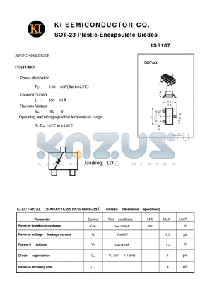 1SS187 datasheet - SOT-23 Plastic-Encapsulate Diodes