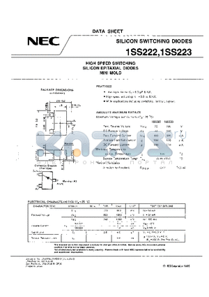 1SS222 datasheet - SILICON SWITCHING DIODES