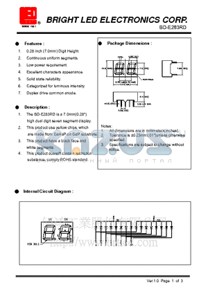 BD-E283RD datasheet - yellow chips, which are made from GaAsP on GaP substrate.