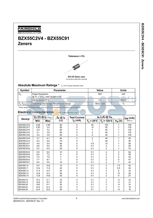 BZX55C3V3 datasheet - Zeners