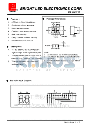 BD-E324RD datasheet - hi-eff red chips, which are made from GaAsP on GaP substrate