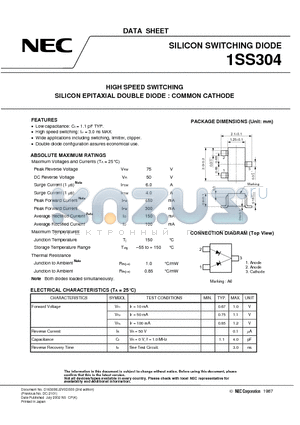 1SS304 datasheet - SILICON SWITCHING DIODES