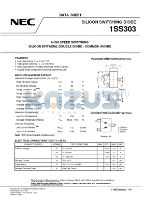 1SS303 datasheet - SILICON SWITCHING DIODES
