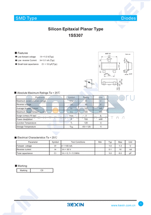 1SS307 datasheet - Silicon Epitaxial Planar Type