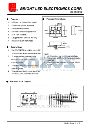 BD-E54DRD datasheet - super red chips, which are made from AlGaAs on GaAs substrate