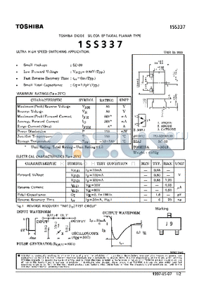 1SS337 datasheet - DIODE (ULTRA HIGH SPEED SWITCHING APPLICATION)