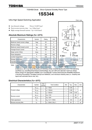 1SS344_07 datasheet - Ultra High Speed Switching Application