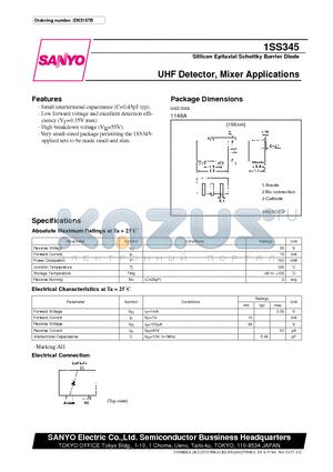 1SS345 datasheet - UHF Detector, Mixer Applications