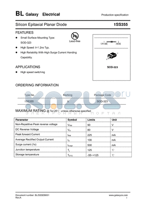 1SS355 datasheet - Silicon Epitaxial Planar Diode