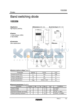 1SS356_1 datasheet - Band switching diode