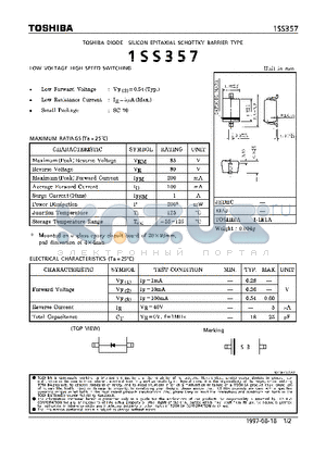 1SS357 datasheet - DIODE (LOW VOLTAGE HIGH SPEED SWITCHING)