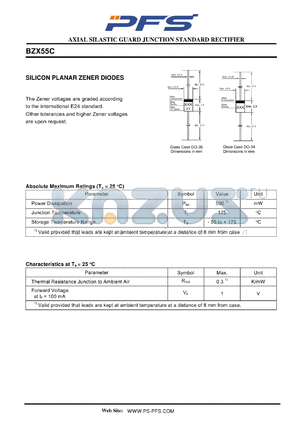 BZX55C5V1 datasheet - AXIAL SILASTIC GUARD JUNCTION STANDARD RECTIFIER