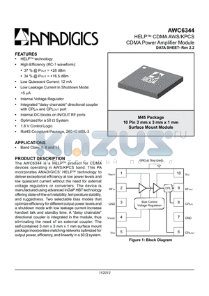 AWC6344P9 datasheet - HELP CDMA AWS/KPCS CDMA Power Amplifier Module