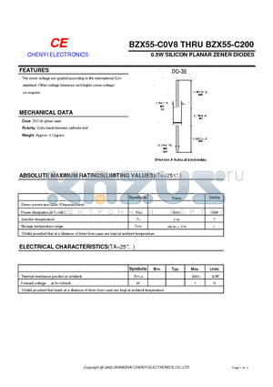 BZX55C5V6 datasheet - 0.5W SILICON PLANAR ZENER DIODES