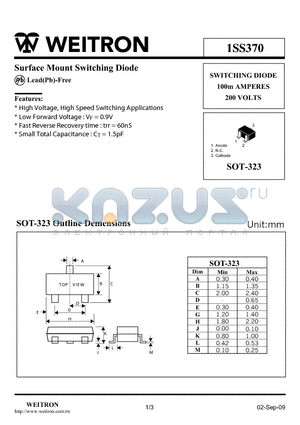 1SS370 datasheet - Surface Mount Switching Diode