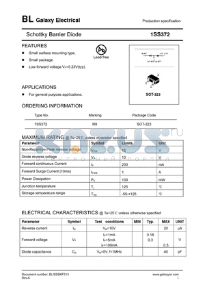 1SS372 datasheet - Schottky Barrier Diode