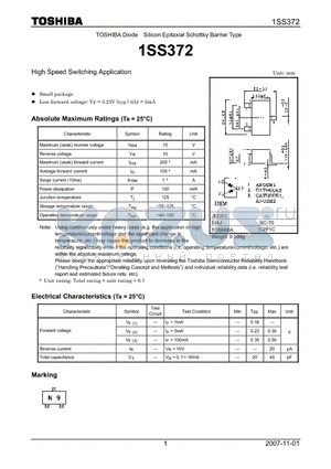 1SS372_07 datasheet - High Speed Switching Application