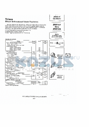 2N6162 datasheet - Silicon Bidirectional Triode Thyristors