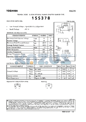 1SS378 datasheet - DIODE (HGIH SPEED SWITCHING)