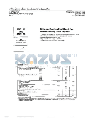 2N6170 datasheet - SILICON CONTROLLED RECTIFIER