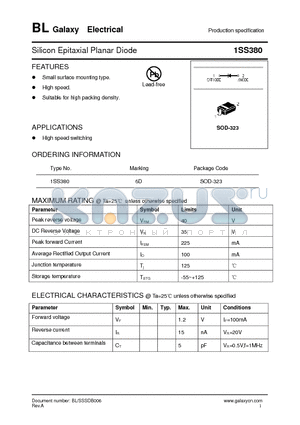 1SS380 datasheet - Silicon Epitaxial Planar Diode