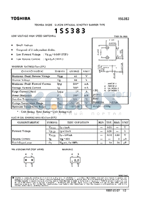 1SS383 datasheet - DIODE LOW VOLTAGE HIGH SPEED SWITCHING