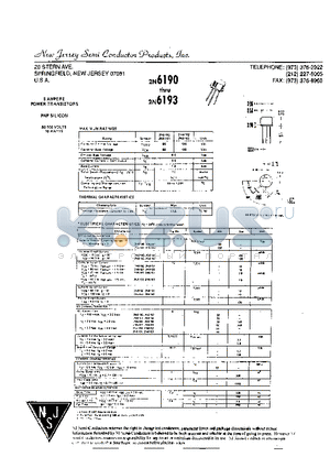 2N6193 datasheet - 5 AMPERE POWER TRANSISTORS PNP SILICON