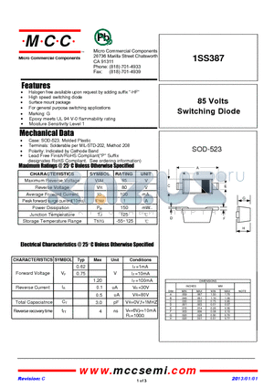 1SS387_13 datasheet - 85 Volts Switching Diode