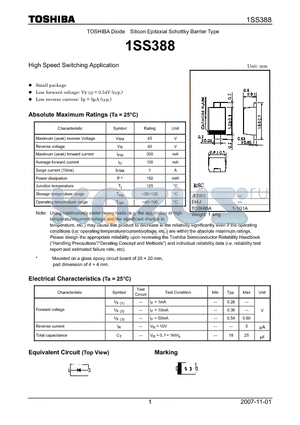 1SS388_07 datasheet - High Speed Switching Application