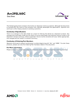 AM29SL160CB-120WCC datasheet - 16 Megabit (2 M x 8-Bit/1 M x 16-Bit) CMOS 1.8 Volt-only Super Low Voltage Flash Memory