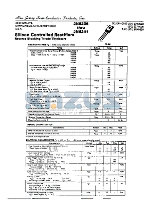 2N6239 datasheet - SILICON CONTROLLED RECTIFIERS