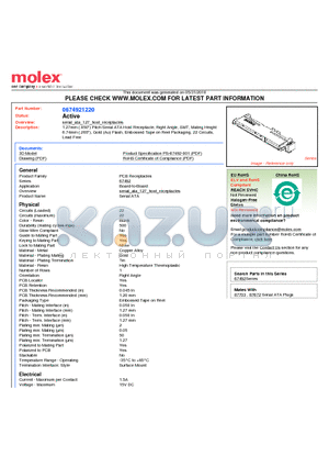 0674921220 datasheet - 1.27mm (.050