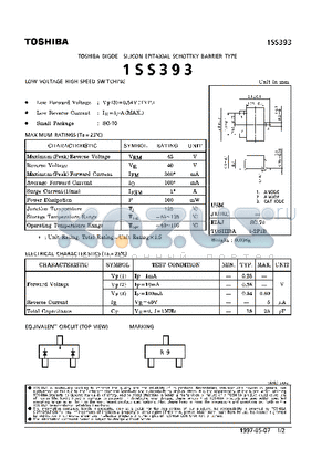 1SS393 datasheet - DIODE (LOW VOLTAGE HIGH SPEED SWITCHING)