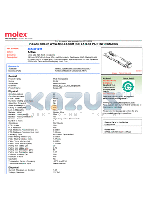 0674921221 datasheet - 1.27mm (.050