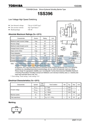 1SS396_07 datasheet - Low Voltage High Speed Switching