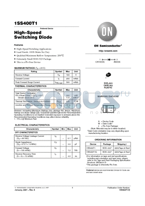 1SS400T1_07 datasheet - High−Speed Switching Diode