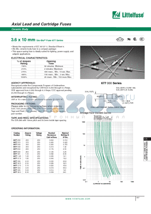 0677.800 datasheet - Axial Lead and Cartridge Fuses - Ceramic Body