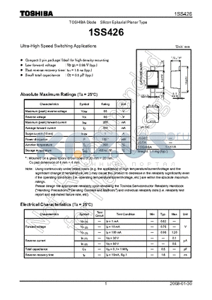 1SS426 datasheet - Ultra-High Speed Switching Applications