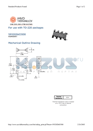 593202B03500 datasheet - For use with TO-220 packages