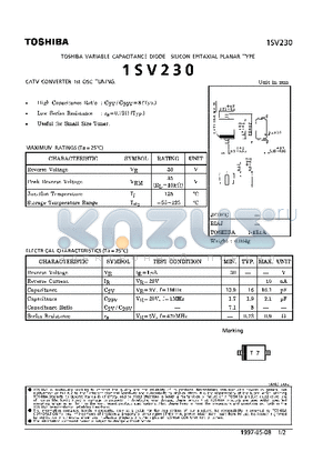 1SV230 datasheet - VARIABLE CAPACITANCE DIODE (CATV CONVERTER 1st OSC TUNING)