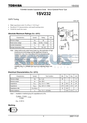 1SV232 datasheet - CATV Tuning