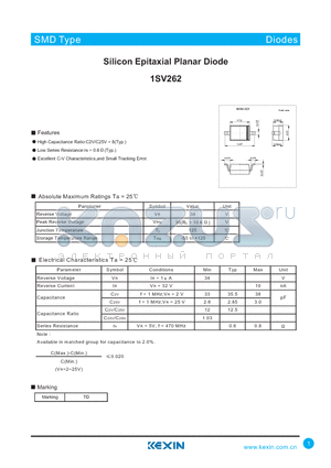 1SV262 datasheet - Silicon Epitaxial Planar Diode